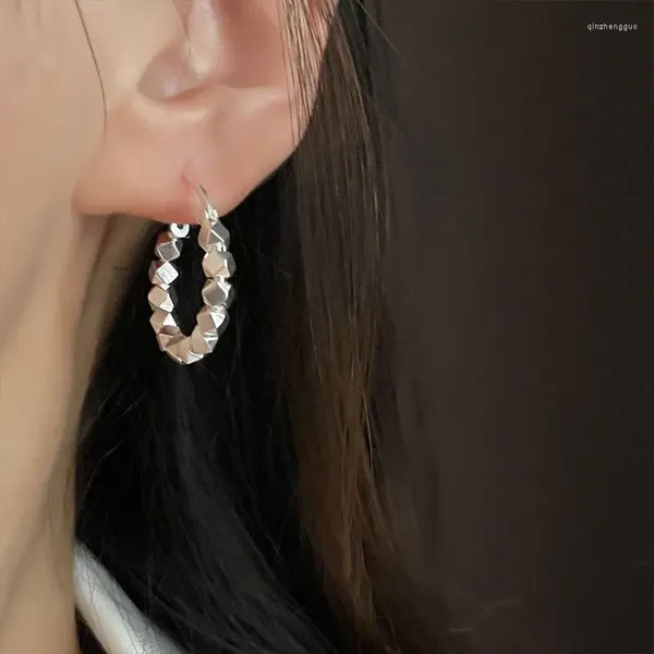 Pendientes WEIYUE S925 de plata esterlina para mujer, hebillas de oreja hipoalergénicas, aro cuadrado geométrico, regalos de fiesta de boda