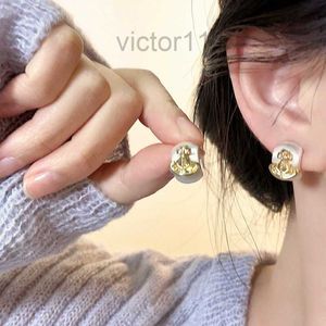 Boucles d'oreilles à tige Western Empress Dowager Argent Saturne Gouttes d'eau Longue Sparkling Diamond Crystal Ear Studs Clip Deux Style d'usure Mode pour Femmes Bijoux 7jts