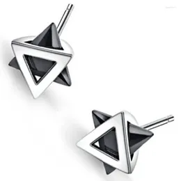 Boucles d'oreilles étalon Géométrique en pierre triangulaire blanc / bleu / noir