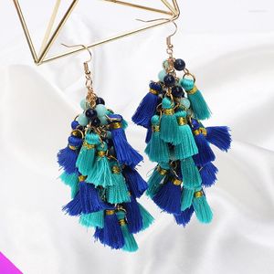 Stud -oorbellen Groothandel 10 Multiple Blue Tasel -combinatie Romantisch stijl Girl Ladies Jewelry cadeau 2023