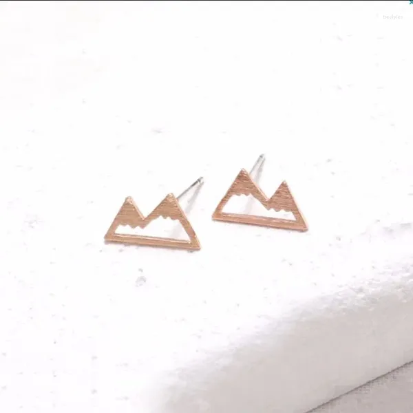 Pendientes de tuerca, venta al por mayor, 10 par/lote, bonitos pendientes únicos de montaña nevada, pendientes pequeños inspirados en la naturaleza, regalo, joyería de moda