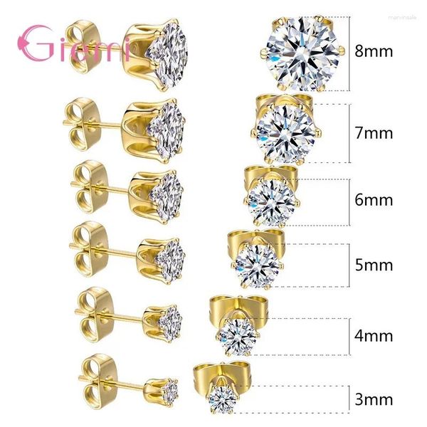 Boucles d'oreilles étalon en gros 925 Silver Pendientes Brilliant Cumbic Zircon Crystal griffe de mode Bijoux accessoire de mode