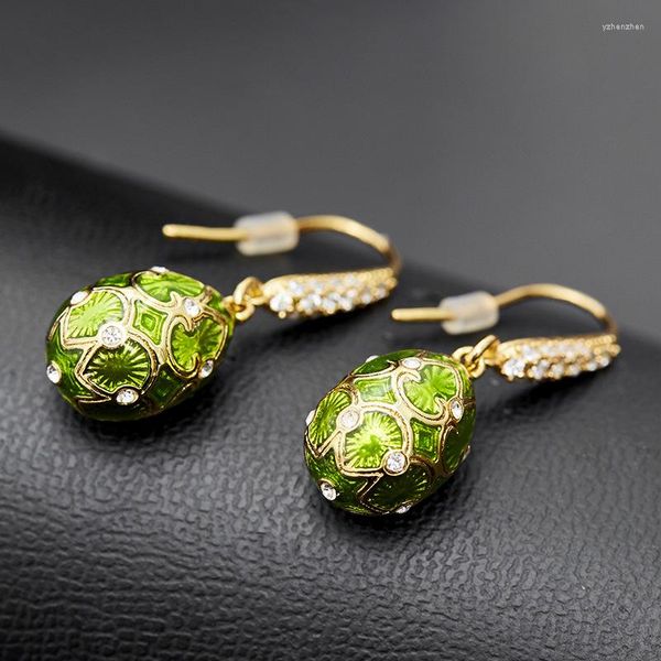 Boucles d'oreilles à tige en gros émail couleur glaçure niche mode Ins oeuf de Pâques bijoux à la mode pour femmes