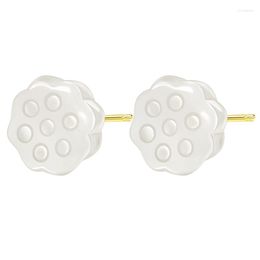 Boucles d'oreilles en gros mode européenne Fine femme fille mère fête anniversaire mariage cadeau de noël Vintage Lotus 18KT or