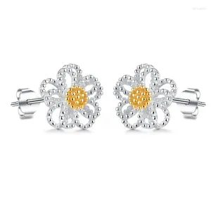 Boucles d'oreilles couleur argent de haute qualité, embellissement de fleur en cristal CZ, bijoux de mariée pour femmes, vente en gros