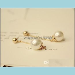 Boucles d'oreilles en gros coréen Ol de perle boucle d'oreille Imitation plaqué or livraison directe 2021 bijoux Mjfashion Dhpup