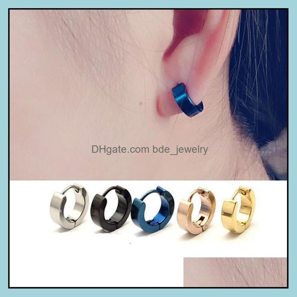 Boucles D'oreilles En Gros Mens Cool En Acier Inoxydable Goujons D'oreille Cerceau Noir Bleu Sier Or Canal Drop Delivery 2021 Bijoux Bdejewelry Dh9Ec