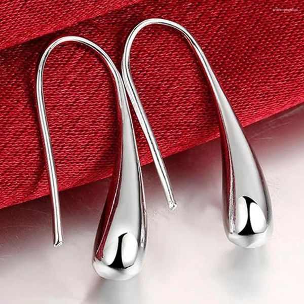 Pendientes de tuerca, precio al por mayor, Plata de Ley 925, gotas de agua de moda simples para mujer, joyería de alta calidad