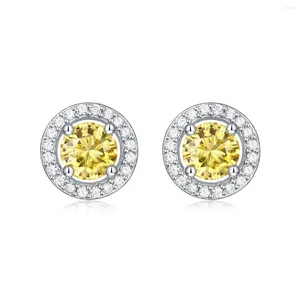 Boucles d'Oreilles WINWOS S925 Argent Sterling Momulberry Stone Round 1 Carat D Couleur VVS1 Boutique Premium Pie Order Bir