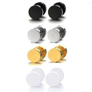 Pendientes WKOUD 1 par de pendientes de tornillo para hombres de acero inoxidable tramposos tapones para orejas de mentira calibres túnel de ilusión 6mm/8mm/10mm/12mm