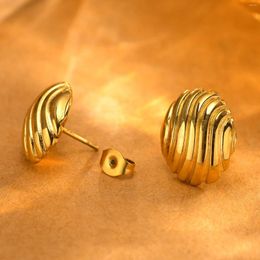 Boucles d'oreilles Stud Femmes filles délicat rond Gold plaqué rond