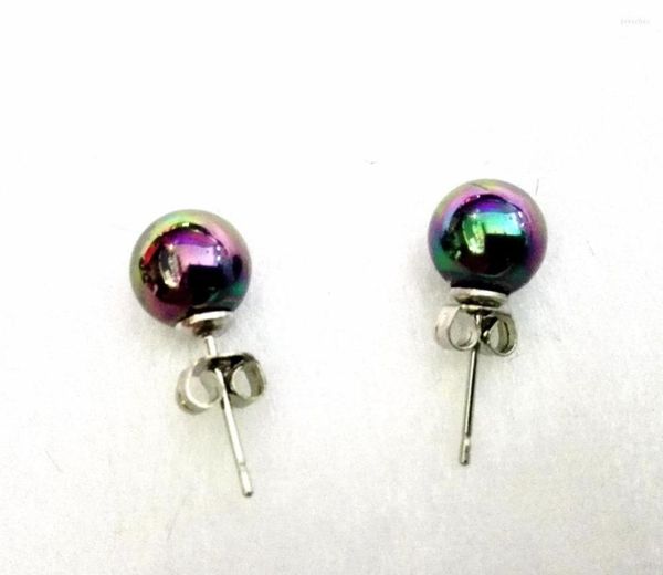 Boucles d'oreilles femmes bijoux boucle d'oreille 8mm 10mm 12mm 14mm 16mm couleurs noir brillant boule ronde coquille naturelle perle