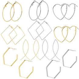 Boucles d'oreilles femmes géométrie polygonale mode charme cadeau de noël cerceau bijoux fête boucle d'oreille