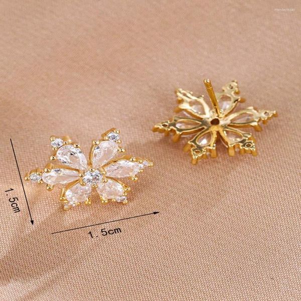 Pendientes de tachuelas Fashion Fashion Snowflake Gilding Zircon Simple Sweet Flower Little Farebrity Student Jewelry