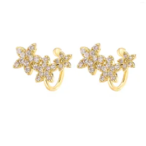 Boucles d'oreilles à clous pour femmes, plaquées avec cristal doré, étoile en Zircon, bijoux à la mode, cadeaux de vacances