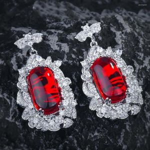 Boucles d'oreilles WPB Original femmes Imitation roupies rubis femme lumineux Zircon bijoux de luxe fille vacances cadeau fête