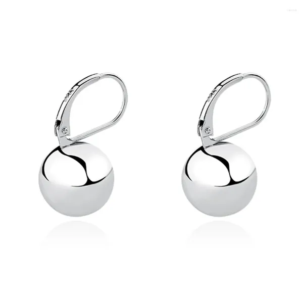 Boucles d'oreilles WPB S925 en argent Sterling pour femmes, boule ronde, bijoux de luxe, Design en métal brillant, cadeau de fête pour filles