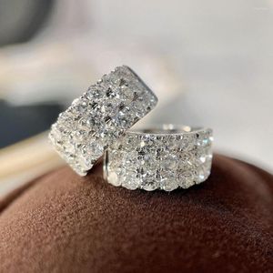 Boucles d'oreilles WPB S925 en argent Sterling Zircon brillant cercle femmes diamants à haute teneur en carbone bijoux de luxe cadeau fête bal