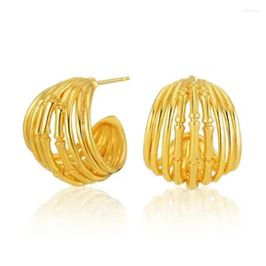 Boucles d'oreilles à tige WT-JFE86 WKT 2023, beau style, Design creux, plaqué or 18 carats, boucle d'oreille pour célébration d'anniversaire, vente de bijoux