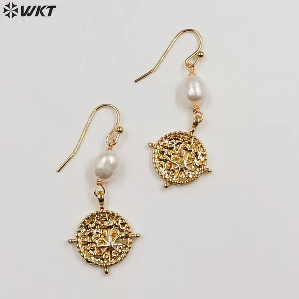 Boucles d'oreilles WT-MPE106 WKT 2024 VENTE BIELLIR NATUAL EAU NATURE PERLE PERL LAME BROURNE MIGLE CADEAU CADEAUX EXQUIS