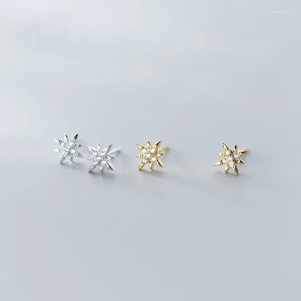 Boucles d'oreilles WTLTC en argent Sterling 925, zircone cubique, étoile minimale, petits clous en CZ, Mini poste minuscule pour femmes