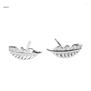 Boucles d'oreilles X7ya 1 paire pour les broches d'oreille de forme de plumes créatives élégant cuivre mini-marine