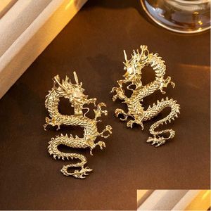 Stud Oorbellen Xialuoke Chinese Stijl Asymmetrische Draakvorm Voor Vrouwen Mode Persoonlijkheid Sieraden Gift Drop Delivery Otehy