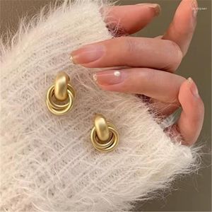 Boucles d'oreilles XIALUOKE rétro géométrique métal anneau circulaire Mini Simple pour les femmes personnalité fête à la mode bijoux cadeau