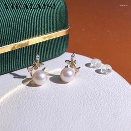 Stud-oorbellen Yikalaisi 925 Sterling zilveren sieraden voor vrouwen 6-7 mm Rond Natuurlijk zoetwaterparel 2024 Groothandel