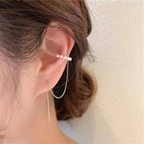 Boucles d'oreilles Yiwusmart Sendy Sendy Sense Send Tassel Ligne de manchette d'oreille en une seule pièce pour femmes