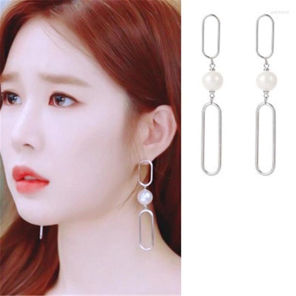 Boucles d'oreilles yoo en na le même modèle imitation de la mode perle pour les femmes brinos bijoux mujer géométrique