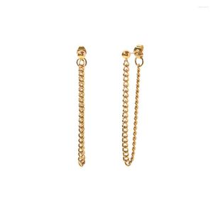 Stud Earrings Youthway Ins Wind Net Red Chain Roestvrij staal Trendy Golden Metal Waterproof sieraden 2022