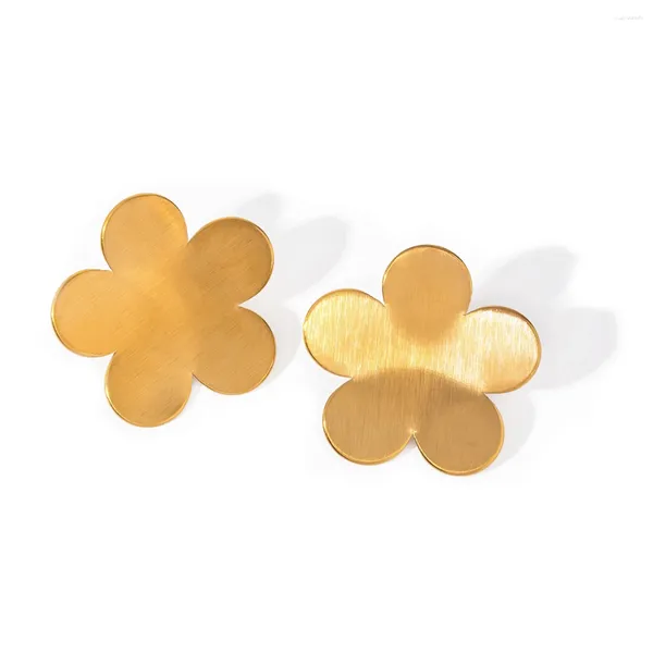 Boucles d'oreilles étalon Youthway Italien vintage givré floraison brossée en acier inoxydable étanche bijoux féminin Gift 2024