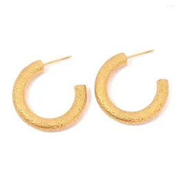 Boucles d'oreilles Youthway PVD plaqué or 18 carats en acier inoxydable en forme de C, bijoux géométriques à breloques chics pour femmes, tendance 2024