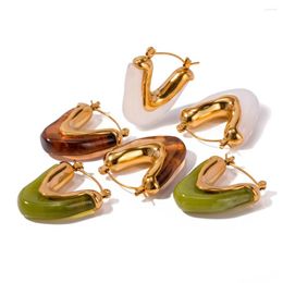 Boucles d'oreilles Youthway en acier inoxydable acrylique Triangle géométrique mode personnalité boucle d'oreille bijoux de fête cadeau