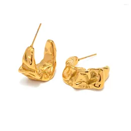 Boucles d'oreilles Youthway Vintage lave couleur or 18 carats Texture Chic charme géométrie bijoux pour femmes à la mode 2023