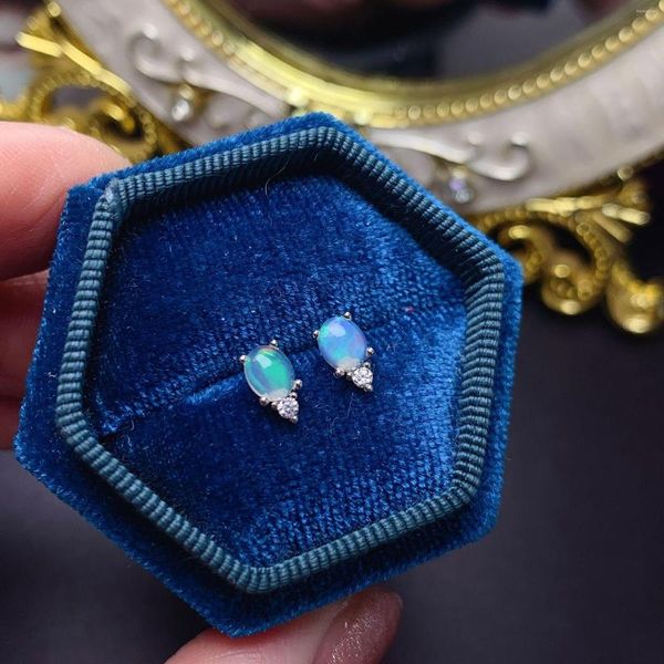 Boucles d'oreilles Yulem Mysterous Opal Ring pour usure quotidienne 4 5 mm Silt Natural Octor Stone