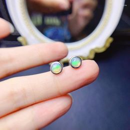 Boucles d'oreilles YULEM Design Simple pierre taille 5mm opale australienne naturelle pour les femmes de bureau usage quotidien coloré