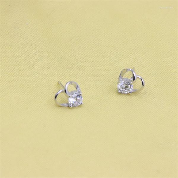 Boucles d'oreilles ZFSILVER S925 en argent sterling coréen serti de diamants blanc Zircon coeur boucle d'oreille bijoux pour femmes charme cadeaux de fête Sweet Girl