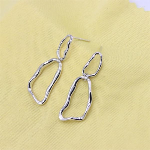 Pendientes ZFSILVER S925 de plata esterlina Irregular, gota de agua hueca, borla colgante para mujer, accesorios de joyería para fiesta