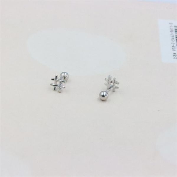 Boucles d'Oreilles ZFSILVER Sterling 925 Argent Diamant-set Note de Musique # Fille Vis Boule Boucle D'oreille Pour Les Femmes Charme Bijoux Accessoires Cadeaux