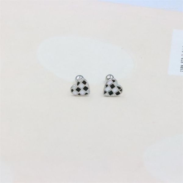 Boucles d'oreilles ZFSILVER Sterling 925 argent cellule goutte à goutte blanc noir coeur vis boule pour femmes breloque bijoux accessoires cadeaux