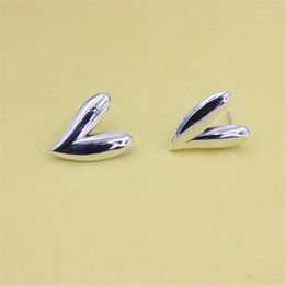 Stud -oorbellen zfsilver trendy S925 zilver voor vrouwen mooie overdreven gladde hart sieraden bruiloft accessoires geschenken meisje feest