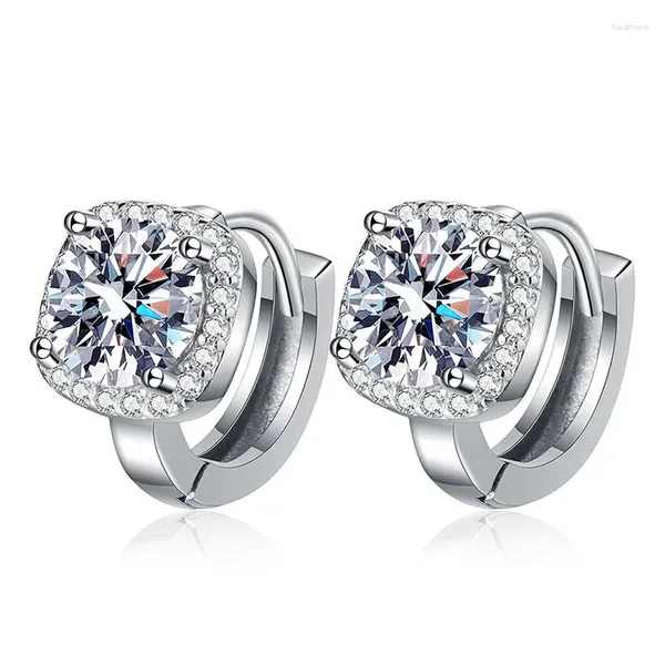 Pendientes ZFSILVERFashion 925 Moissanite de plata clásico fino exquisito cuadrado para encanto accesorios de mujer joyería de fiesta regalo E106