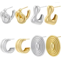 Boucles d'oreilles ZHUKOU 4styles brillants pour femmes, forme ovale, cerceau de bobine de moustique, bijoux à la mode, vente en gros, VE1211, 2024
