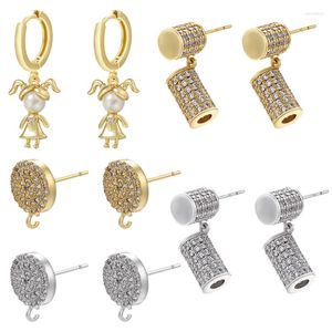 Pendientes de tuerca ZHUKOU creativos para mujer, tachuelas cilíndricas, joyería de moda para niñas pequeñas, venta al por mayor VE665