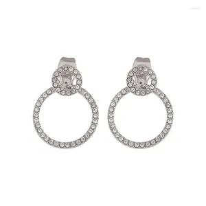 Boucles d'oreilles à goujons Zircon Cercle avant et arrière pour femmes bijoux