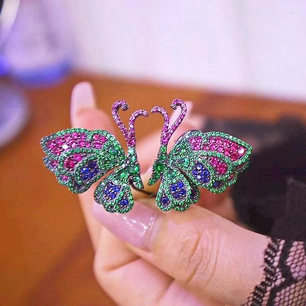 Boucles d'oreilles ZOCA papillon Zircon pierre femmes fête amant cadeau Unique bijoux fins 925 argent mode dame