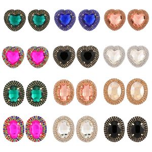 Boucles d'oreilles Ztech ovale en forme de coeur pour femmes bijoux mode coréenne luxe gros strass fête de mariage cadeaux de noël Stud