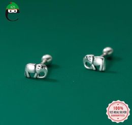 Étalon elfoplatas réel 925 sterling thia argent mode mignon animaux éléphants perles à vis des boucles d'oreilles pour femmes bijoux de mariage da20743705379